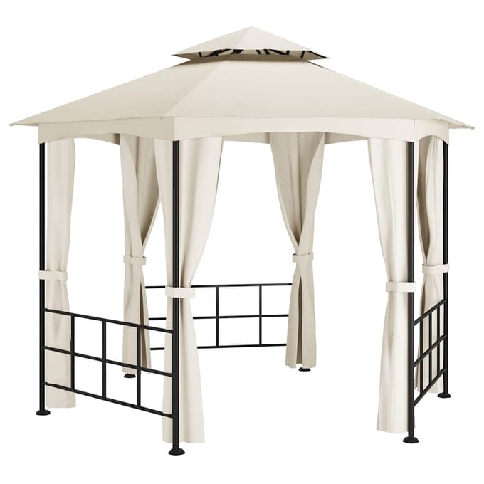 vidaXL - Prieel - met - zijwanden - 3,1x2,7 - m - crèmekleurig