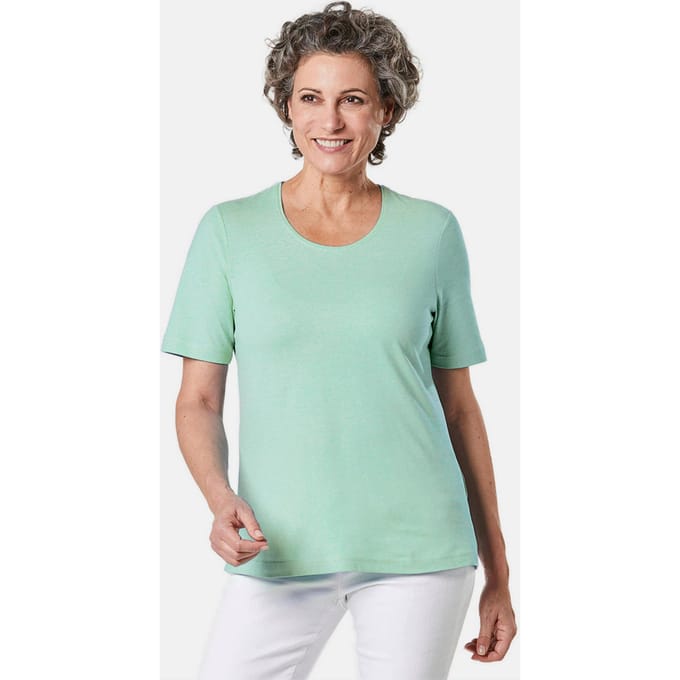 Basic shirt van puur katoen - mint - Gr. 54 van Goldner Fashion
