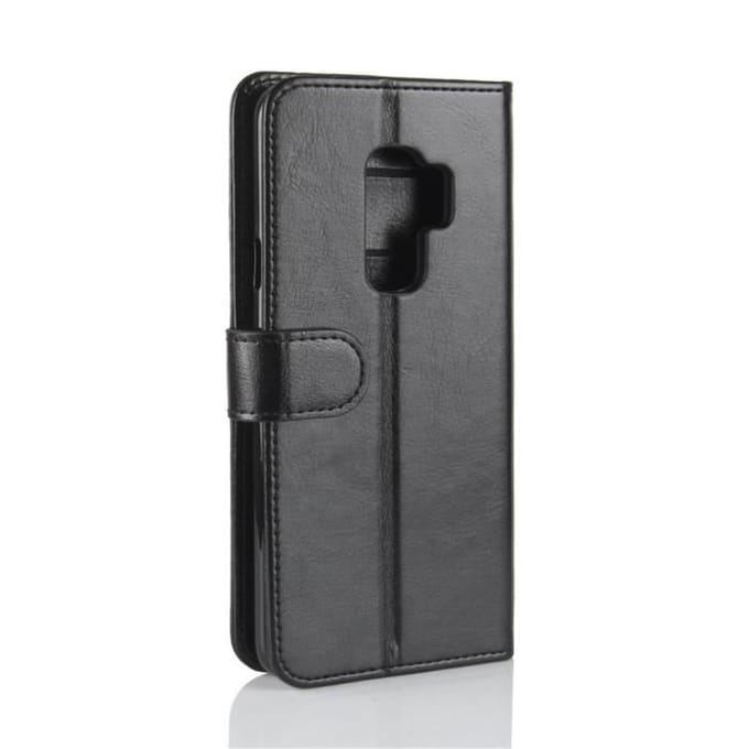 Hoesje - Samsung - Galaxy S9+ - PU Leer - Flip - Zwart - Schokbestendig zwart