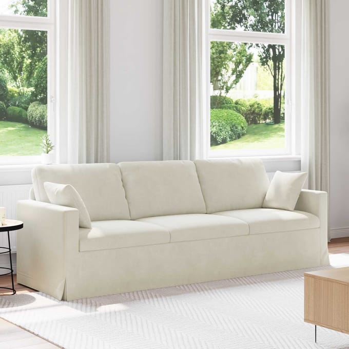 vidaXL Bank Crème 228 x 78 x 80 cm Fluweel