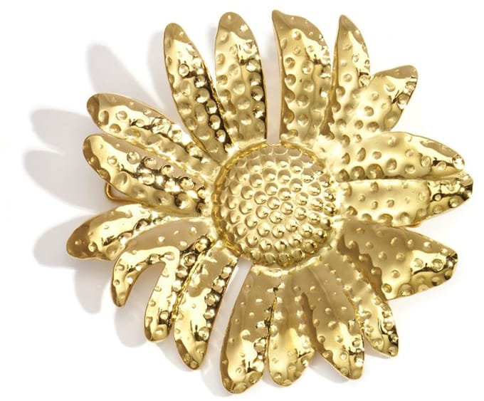 Broche haarspeld in bloemvorm met stippenmotief