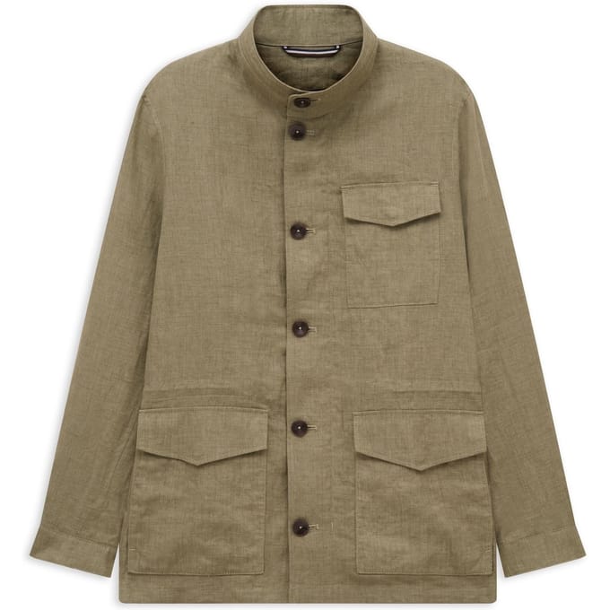 Bugatti Herren Linnen jasje Pure linen met opstaande kraag