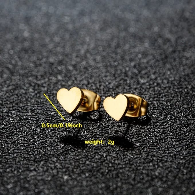 JewelGalerie - Studs hartje klein - Goud