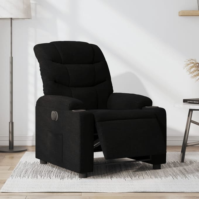 vidaXL - Fauteuil - verstelbaar - elektrisch - stof - zwart
