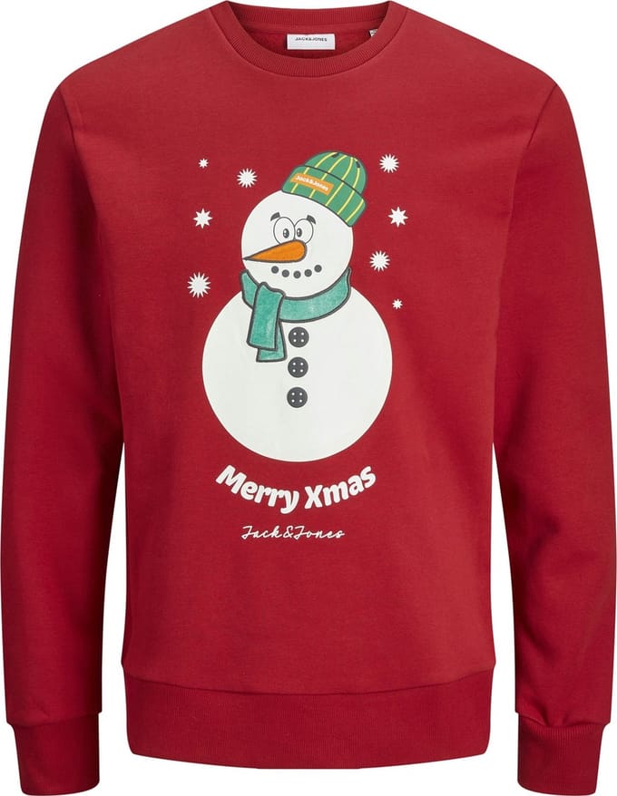 Jack & Jones Heren Kersttrui JJXMAS JOLLY Rood - Maat S
