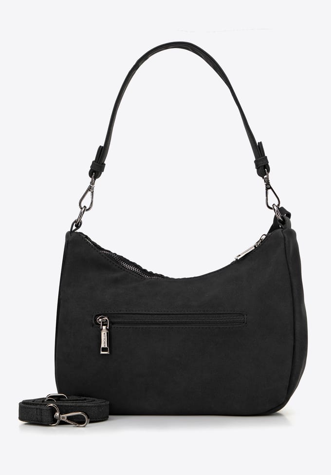 Wittchen Dames baguette tas met geometrisch patroon, zwart polyurethaan