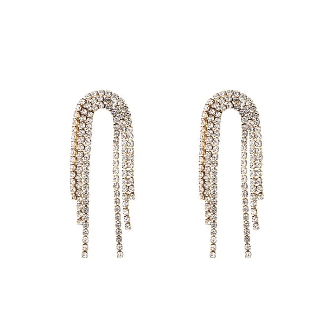 Oorbellen Strass Waterfall - Party - Kerst - Feestdagen - Luxe - Shiny
