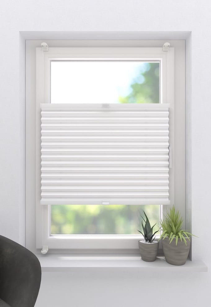 Plissegordijn Fine - Verduisterend - White - 120 x 130