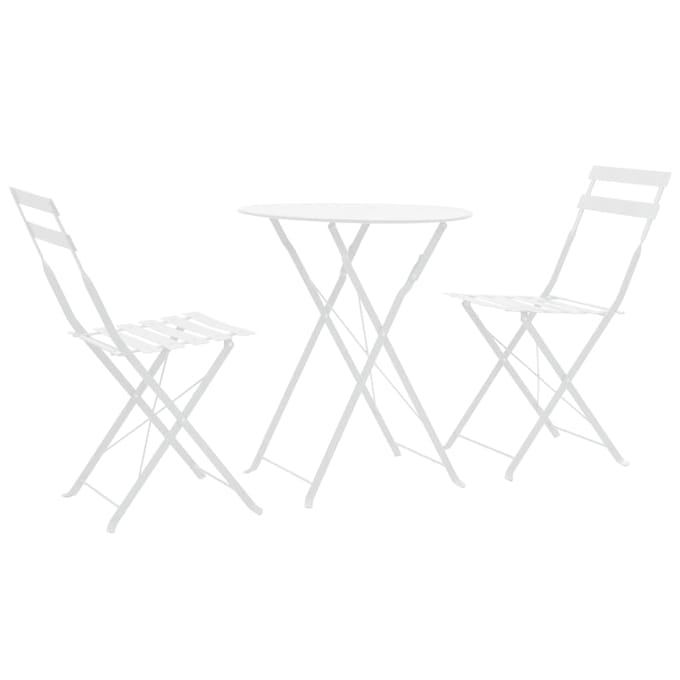 vidaXL - 3-delige - Bistroset - staal - wit