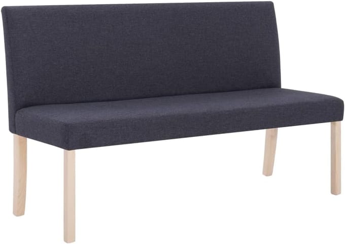 Zitbank Polyester - Hal Bank - Entree Meubel - Stevig Hout Frame - 140x54x86 cm - Donkergrijs
