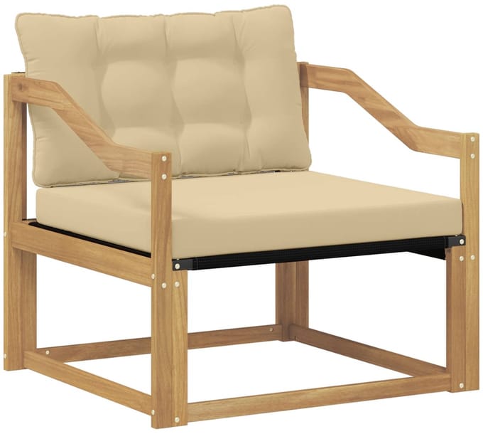 vidaXL - Buiten - bank - set - Massief - Acaciahout - en - Textilene - Wit