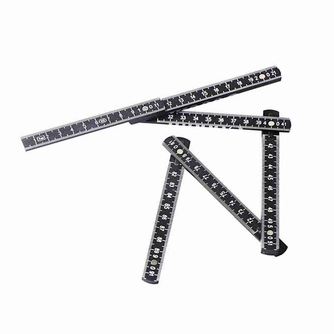 Règle pliante 1M Dix Pièces Coulissantes 3ft Pliante Polyvalente Lecture Intérieure Règle de Charpentier Mètre Éducation Léger 1m / 3.3ft black