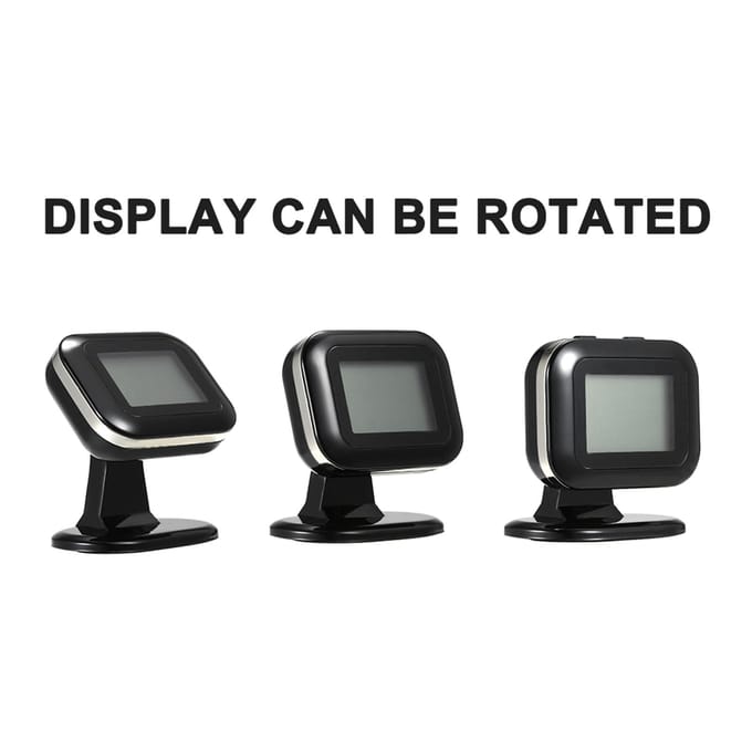TPMS bandenspanningscontrolesysteem Draadloos realtime LCD-scherm 4 externe sensoren Alarm zwart