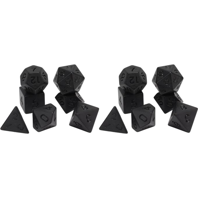 14 STUKS Polyhedrale Dobbelstenen Zwart Plastic Antioxiderende Dobbelstenen Set voor Puzzelspel Bordspel black