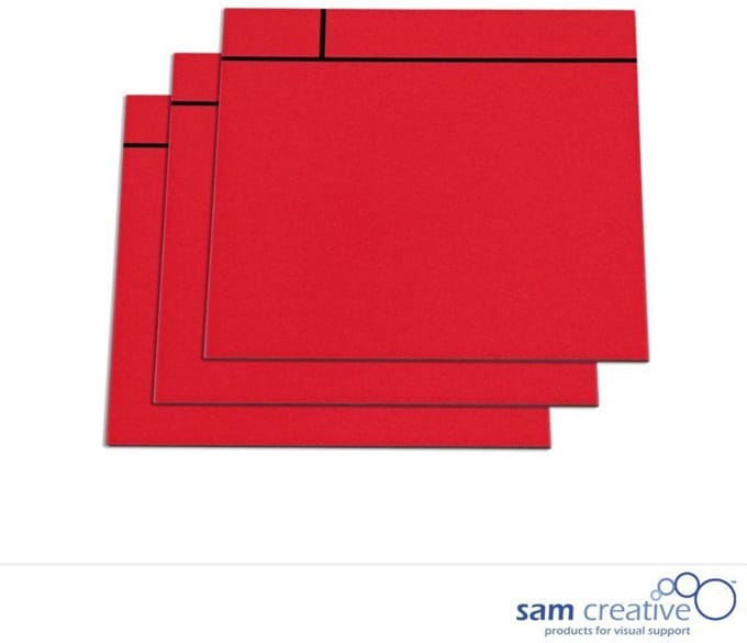 Sam Creative - Whiteboard Magnetische Scrum Notitievellen - 10x10 cm - Rood - 10 stuks - Whiteboard Magneten