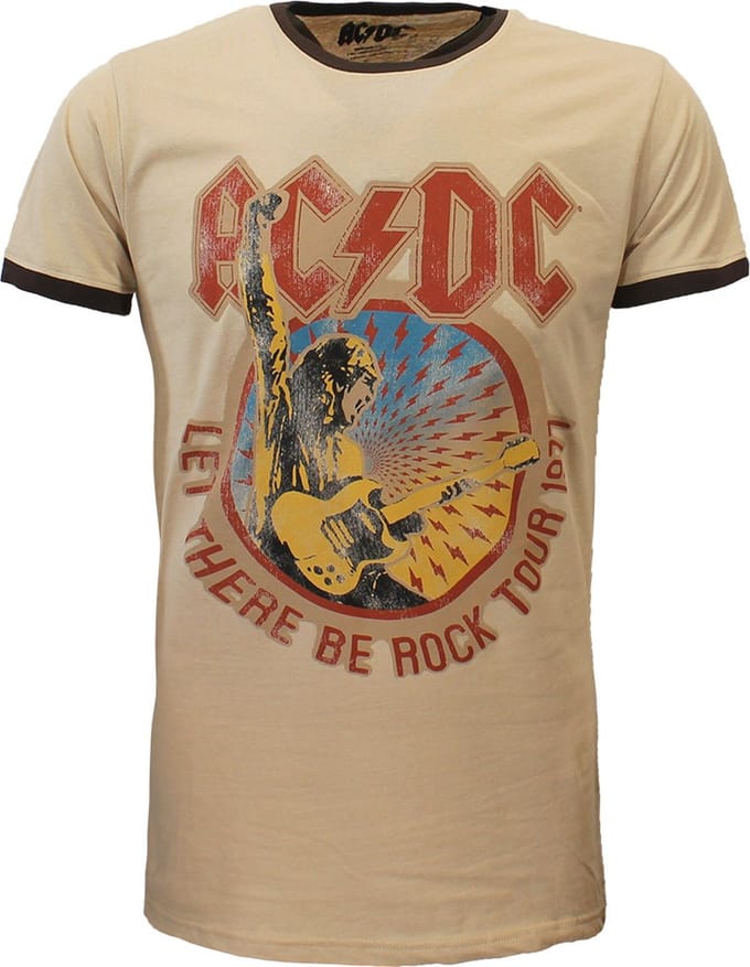 AC/DC Let There Be Rock Tour 1977 Ringer T-Shirt - Officiële Merchandise - S