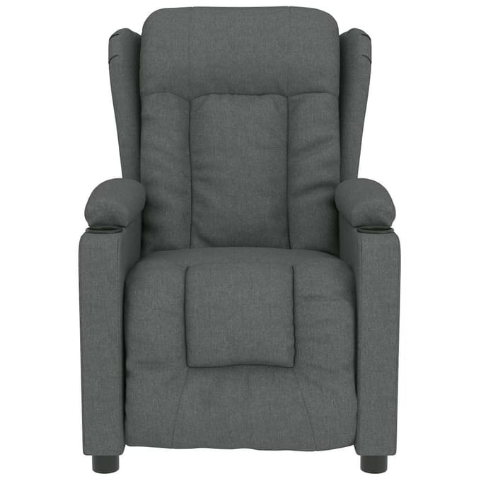 Vidaxl Fauteuil Met Massage, Donkergrijs, Stof