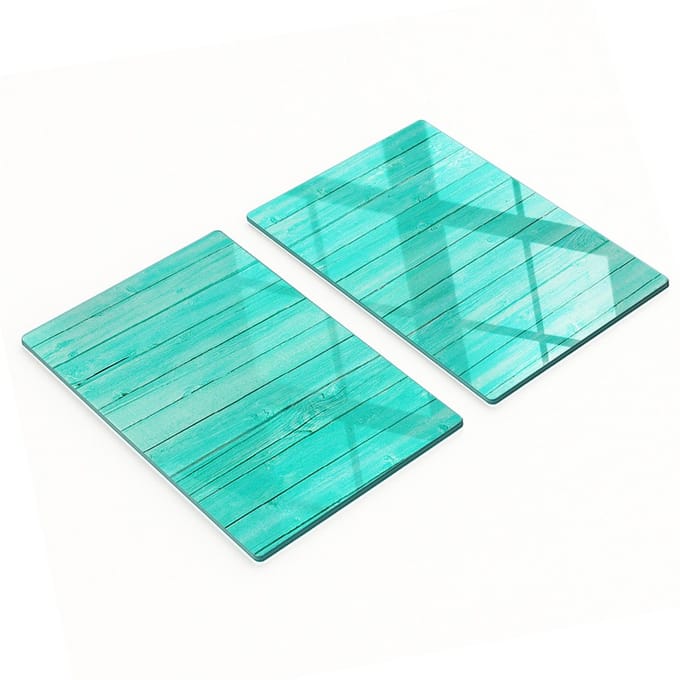 Glazen serveerplanken met afbeeldingen, groene planken, 2x40x52 cm