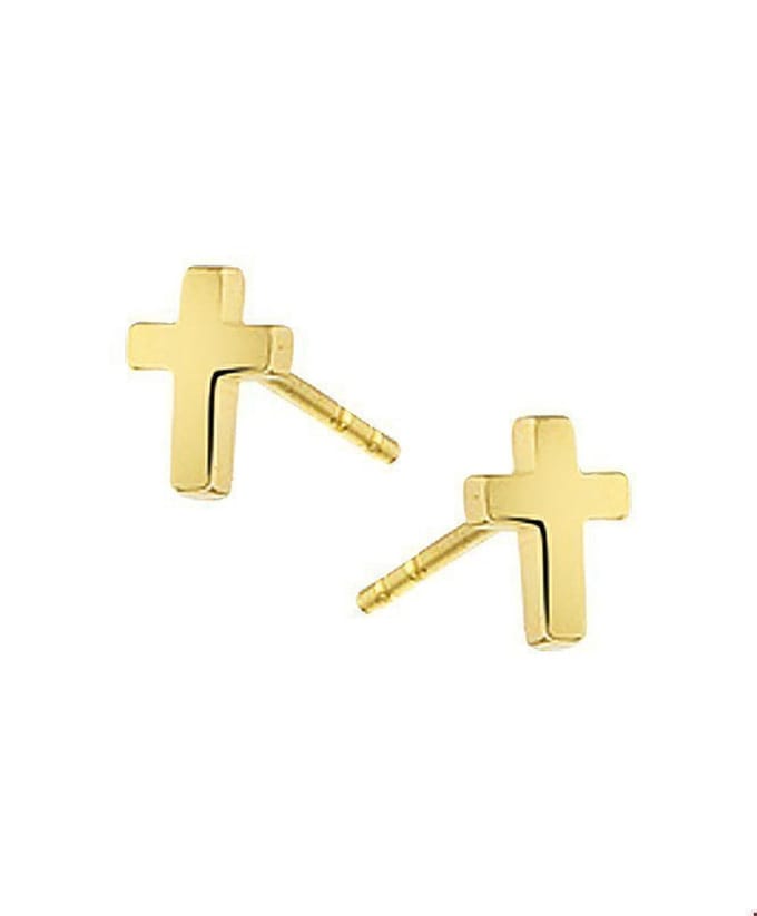 oorknoppen kruis 14K geelgoud 4016969