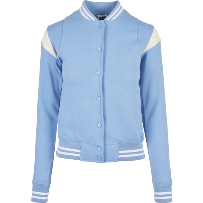 Urban Classics Vest College Sweat Jacket Tb2618 Clearwater Whitesand Dames Maat - S