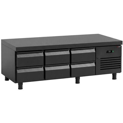 GGM Gastro Kühlunterbau - 2000mm - 288 Liter - 6x GN 1/1 Schubladen - Mattschwarz