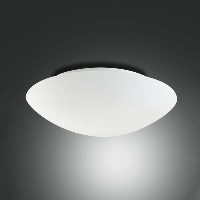Fabas Luce Pandora plafondlamp, Ø 46 cm, glas, wit