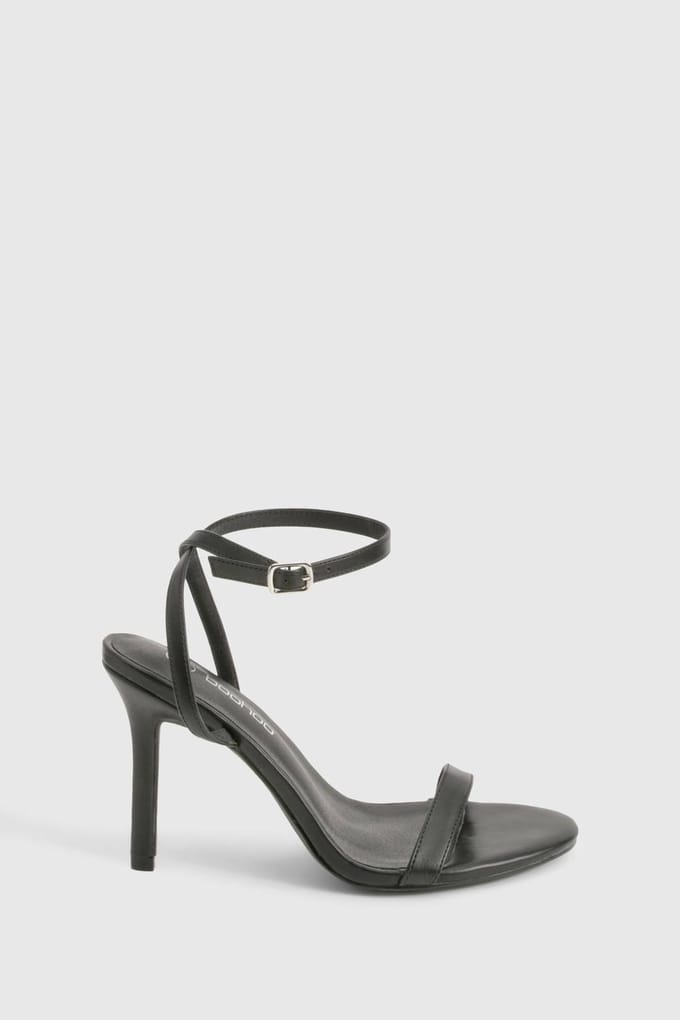 boohoo Dames Wide Fit Barely There Hakken | Black | Maat: 3
