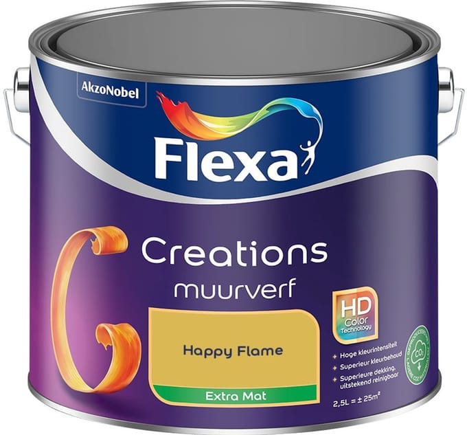 Flexa - Creations Muurverf Extra Mat - Happy Flame - Mengverf - 2,5 L