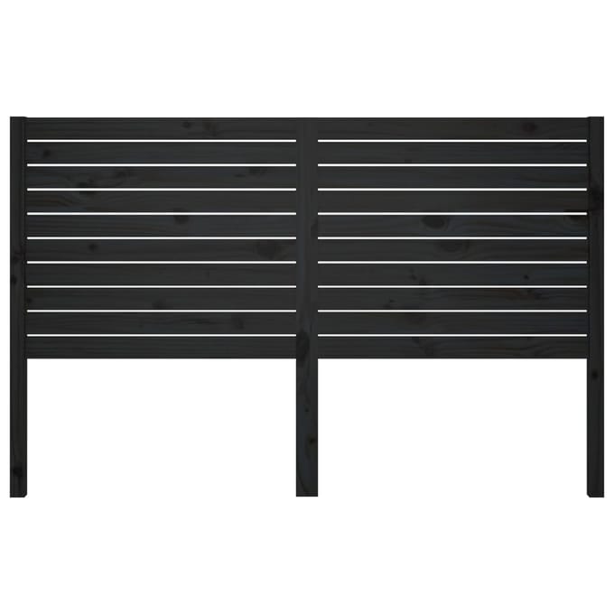 vidaXL - Hoofdbord - 146x4x100 - cm - massief - grenenhout - zwart