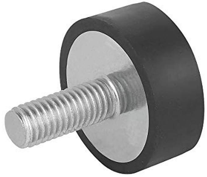 Rubberen buffer 20 mm - Verzinkt staal, elastomeer voor stootstop en opslag