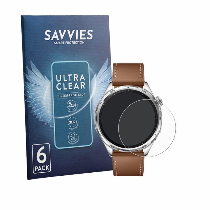 Savvies - Screenprotector voor Honor Watch 6 - Folie Beschermfolie transparant 6 Stuks
