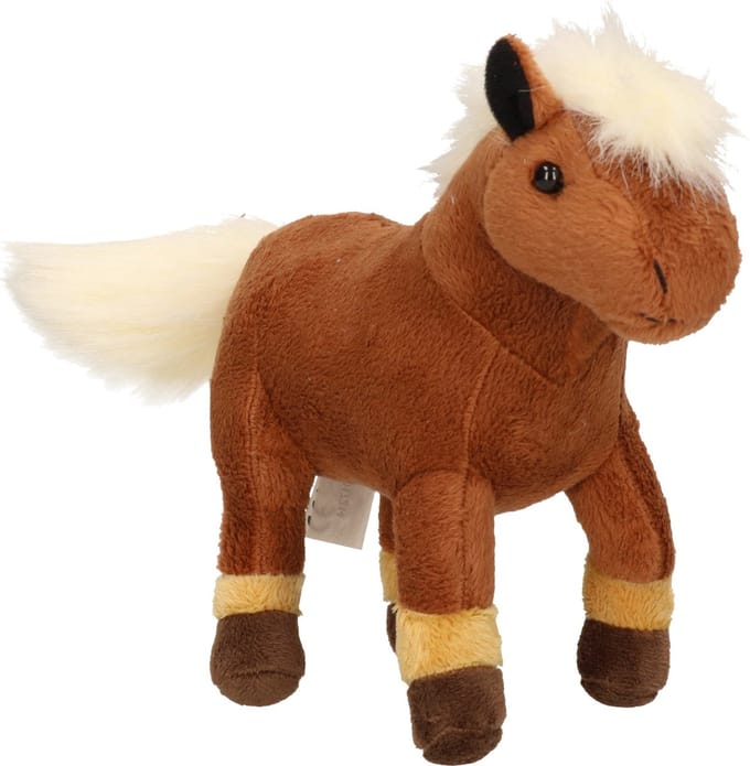 Cornelissen Pluche knuffel paarden - bruin - 25 cm - Boerderij dieren