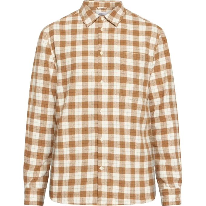 Geruit overhemd met lange mouwen KnowledgeCotton Apparel Loose GOTS/Vegan