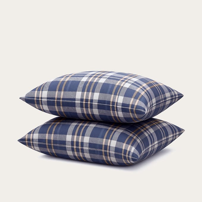 HappyBed Kussenslopen Tartan 80x80 cm - Kussensloop set 2 stuks - 100% Microvezel - Ultieme slaapcomfort