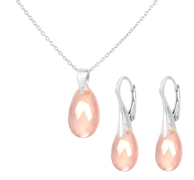 ARLIZI 2014 Sieraden set roze jade druppel hanger - sterling zilver
