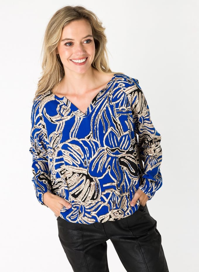 ES&SY Essie Blouses - Cobalt/Multi-Colour - maat 42