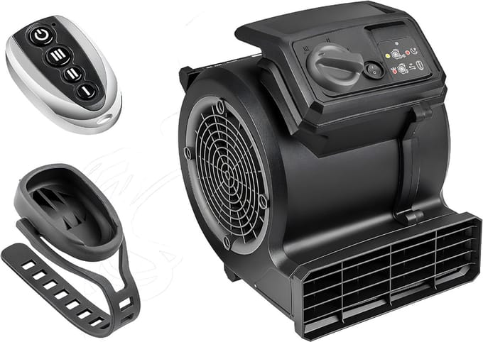 Ventilator - Vloerventilator - Grondventilator - Zwart - 33cm x 32cm x 27cm