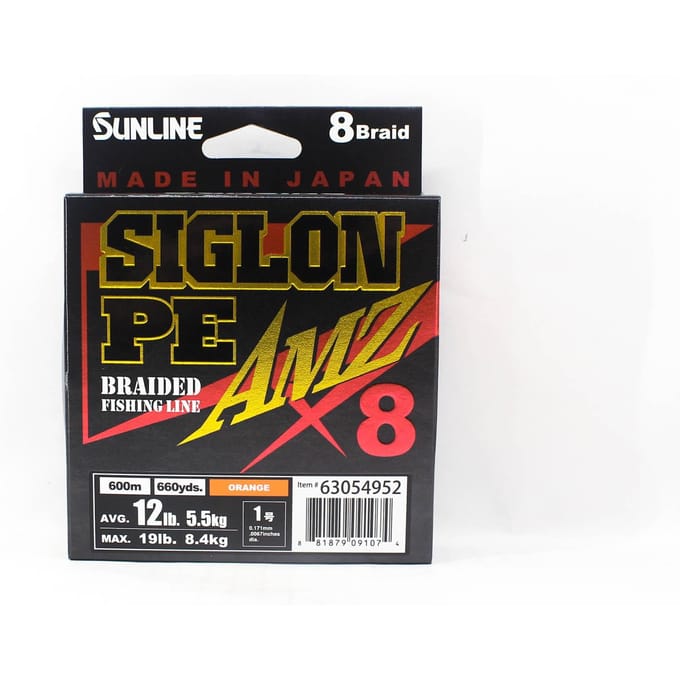 Sunline PE Line X8 Siglon AMZ 600m PE 1 12LB Orange (1074) orange