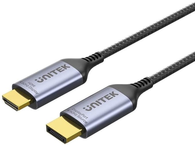 Unitek DisplayPort 1.4 naar HDMI 2.1 Kabel, 8K, 1.8m - Zwart