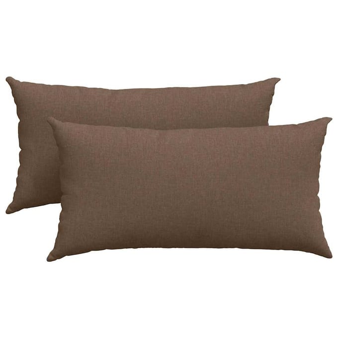vidaXL - Zitkussens - 2 - st - Stof - Bruin - 80 - x - 40 - cm