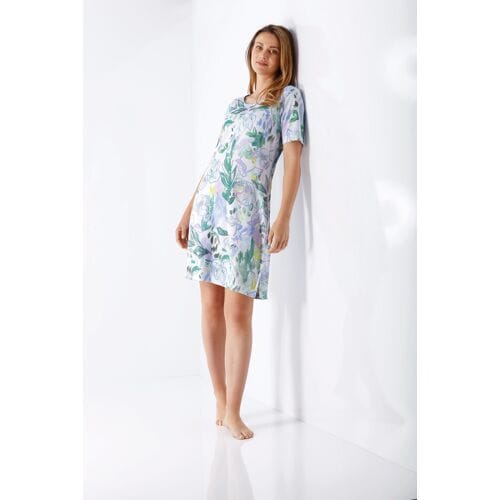 Hajo dames nachthemd bloemen - Wit - Maat - 40/42