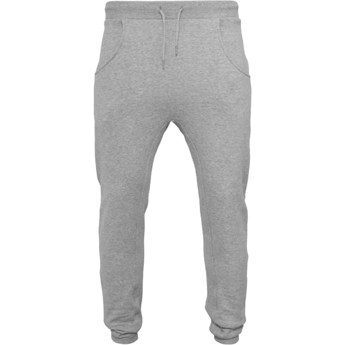 Build your Brand Heavy Deep Crotch Sweatpants BY013 - Heather Grey - M