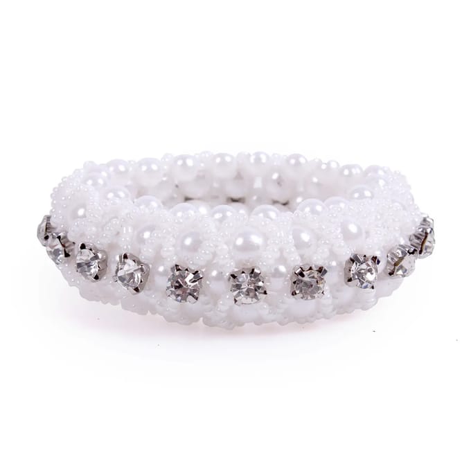 QHP - Knotband Diamond - Haarsieraad - Wit