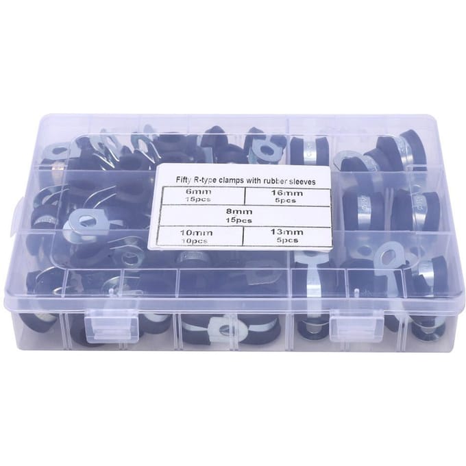 50 stuks R Type Rubber Gevoerde Slangklem Elektrische Draad Kabelklem 616mm