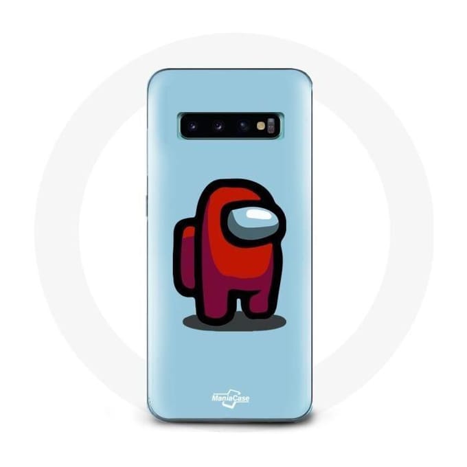 Coque pour Samsung Galaxy s10 edge Among Us jeu vidéo Fond bleu