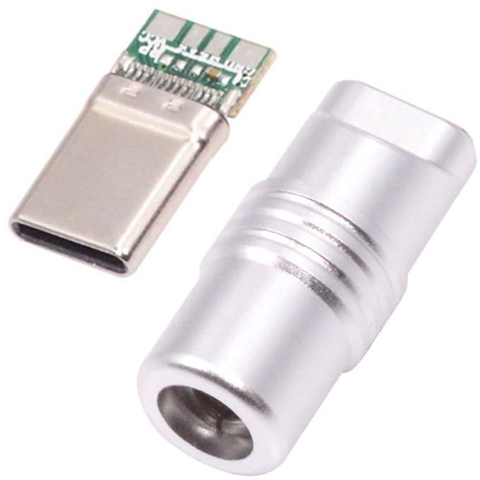 Dailygoods - USB C Soldeeradapter voor Kabel met Buitendiameter 4,0 - 6,0 mm