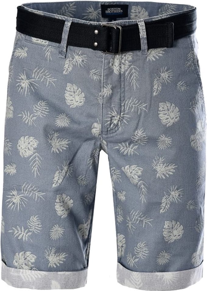 Boston Brothers bermuda - heren bermuda - 7042 - blauw print - maat M