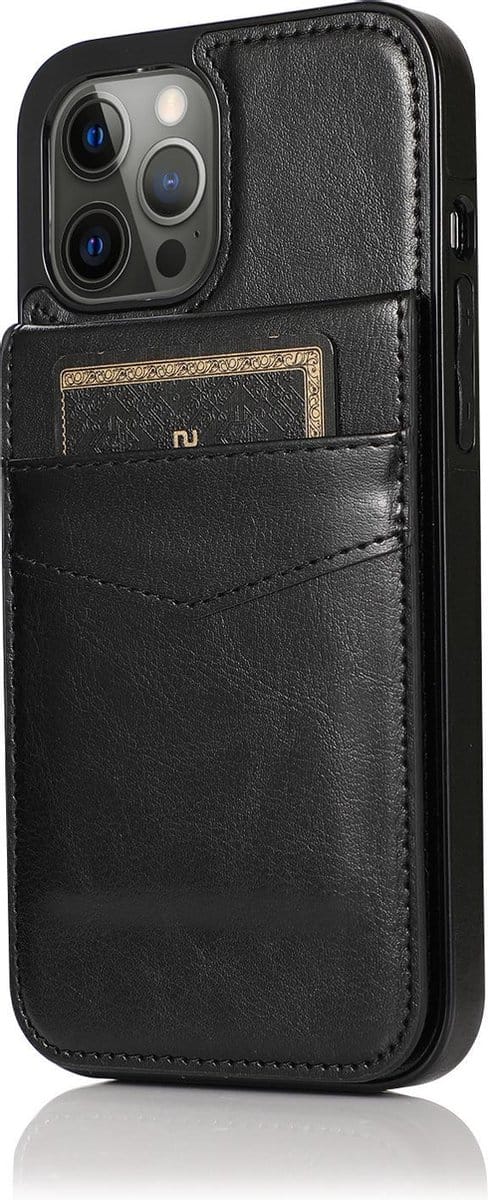 Hoesje geschikt voor iPhone 7 - Backcover - Pasjeshouder - Portemonnee - Kunstleer - Zwart