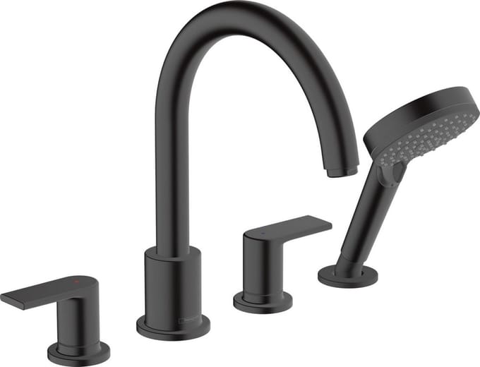 Hansgrohe Vernis Shape - Badrandkraan, 4-gats, mat zwart 71459670