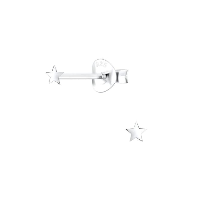Joy|S - Zilveren mini ster oorbellen - 3 mm